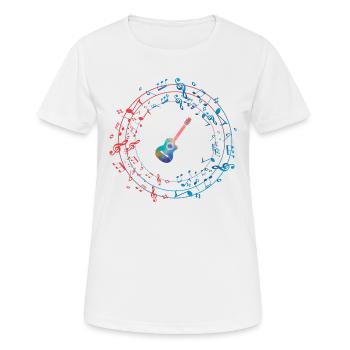 GITARRE KREIS - Frauen T-Shirt atmungsaktiv - Weiß - Vorne - AI Model Female 172 dark (172cm)