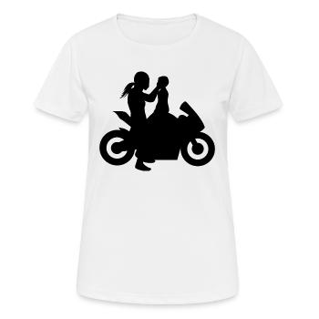 Mère fils motocycliste motocycliste - T-shirt respirant Femme - blanc - Devant - AI Model Female 172 dark (172cm)