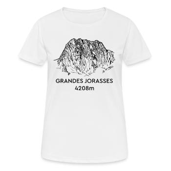 Grandes Jorasses, Haute Montagne, Mont-Blanc, Montagne - T-shirt respirant Femme - blanc - Devant - AI Model Female 172 dark (172cm)