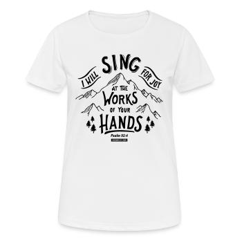 Je chanterai de joie - T-shirt respirant Femme - blanc - Devant - AI Model Female 172 dark (172cm)