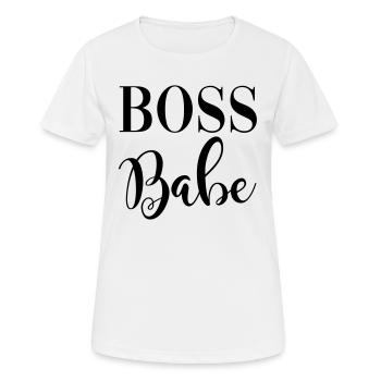 Boss Babe - T-shirt respirant Femme - blanc - Devant - AI Model Female 172 dark (172cm)