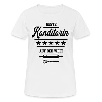 Beste Konditorin Weltbeste Bäckerin Konditorei - Frauen T-Shirt atmungsaktiv - Weiß - Vorne - AI Model Female 172 dark (172cm)