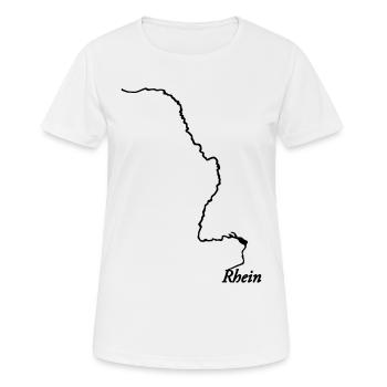 Rhein - Frauen T-Shirt atmungsaktiv - Weiß - Vorne - AI Model Female 172 dark (172cm)