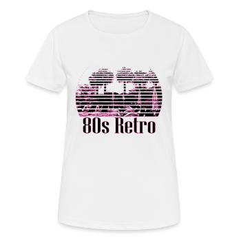 80s_Retro - Frauen T-Shirt atmungsaktiv - Weiß - Vorne - AI Model Female 172 dark (172cm)