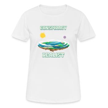 Flat Earth Conspiracy Earth Flat Earth - Women's Breathable T-Shirt - white - Front - AI Model Female 172 dark (172cm)