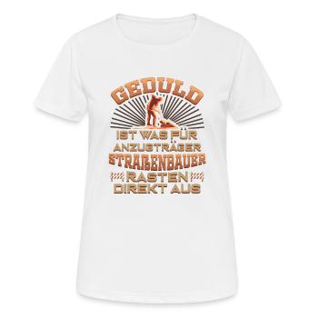Straßenbauer Straßenbau Bauarbeiter - Frauen T-Shirt atmungsaktiv - Weiß - Vorne - AI Model Female 172 dark (172cm)