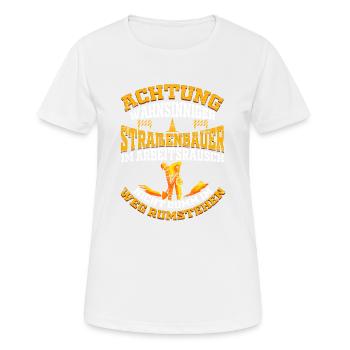 Straßenbauer Straßenbau Bauarbeiter - Frauen T-Shirt atmungsaktiv - Weiß - Vorne - AI Model Female 172 dark (172cm)
