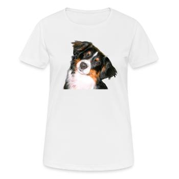 Aussie Nanouk, Kopf - Foto - Frauen T-Shirt atmungsaktiv - Weiß - Vorne - AI Model Female 172 dark (172cm)