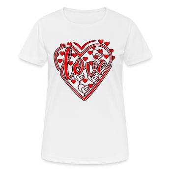 Love with heart - Valentine's Day, Mother's Day, Father's Day - Women's Breathable T-Shirt - white - Front - AI Model Female 172 dark (172cm)