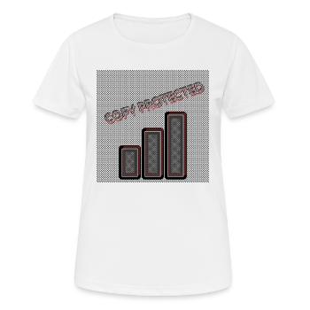 Copy protected (Kopiergeschützt) - Abbild - 2023 - Frauen T-Shirt atmungsaktiv - Weiß - Vorne - AI Model Female 172 dark (172cm)