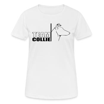 TEAM Collie Kurzhaar Hunde Hund Wilsigns - Frauen T-Shirt atmungsaktiv - Weiß - Vorne - AI Model Female 172 dark (172cm)