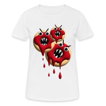 Drei Halloween Donuts sehr bissig. - Frauen T-Shirt atmungsaktiv - Weiß - Vorne - AI Model Female 172 dark (172cm)