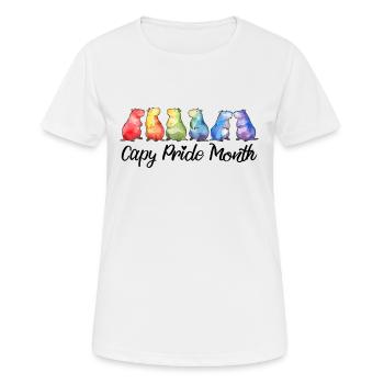 Capy Pride Month Capybara Gay Lesbienne LGBTQ - T-shirt respirant Femme - blanc - Devant - AI Model Female 172 dark (172cm)