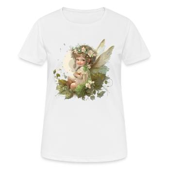 Blumenelfe - Frauen T-Shirt atmungsaktiv - Weiß - Vorne - AI Model Female 172 dark (172cm)