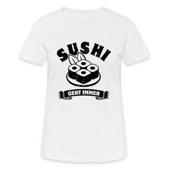 Sushi geht immer - Sushi Fan - Spruch - Frauen T-Shirt atmungsaktiv - Weiß - Vorne - AI Model Female 172 dark (172cm)