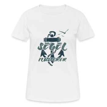 Segel Flüsterer - Segler Geschenk - Frauen T-Shirt atmungsaktiv - Weiß - Vorne - AI Model Female 172 dark (172cm)