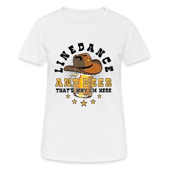 Linedance et bière - Country Fan - cadeau - T-shirt respirant Femme - blanc - Devant - AI Model Female 172 dark (172cm)