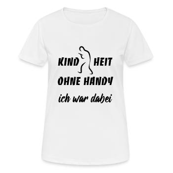 Kindheit ohne Handy - Ich war dabei - Frauen T-Shirt atmungsaktiv - Weiß - Vorne - AI Model Female 172 dark (172cm)