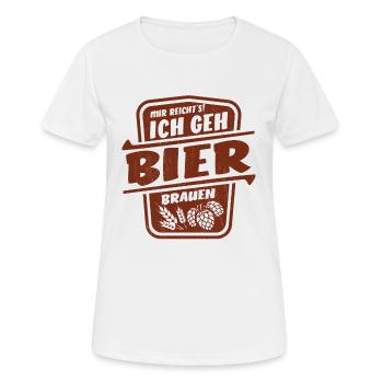Mir reicht's ich geh Bier brauen - Brauer Spruch - Frauen T-Shirt atmungsaktiv - Weiß - Vorne - AI Model Female 172 dark (172cm)