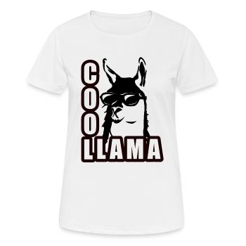 Lama cool avec des lunettes de soleil - T-shirt respirant Femme - blanc - Devant - AI Model Female 172 dark (172cm)