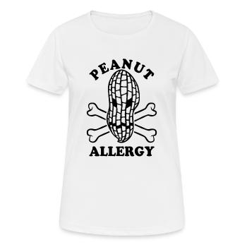 Erdnuss Allergie - Allergisch gegen Erdnüsse - Frauen T-Shirt atmungsaktiv - Weiß - Vorne - AI Model Female 172 dark (172cm)