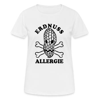 Erdnuss Allergie - Allergisch gegen Erdnüsse - Frauen T-Shirt atmungsaktiv - Weiß - Vorne - AI Model Female 172 dark (172cm)