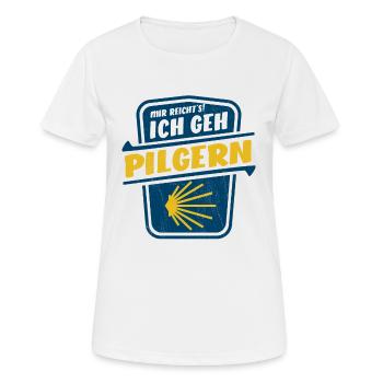 Mir reicht's ich geh Pilgern - Jakobsweg - Frauen T-Shirt atmungsaktiv - Weiß - Vorne - AI Model Female 172 dark (172cm)