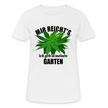 Mir reicht's ich geh in meinen Garten - Hanf - Frauen T-Shirt atmungsaktiv - Weiß - Vorne - AI Model Female 172 dark (172cm)
