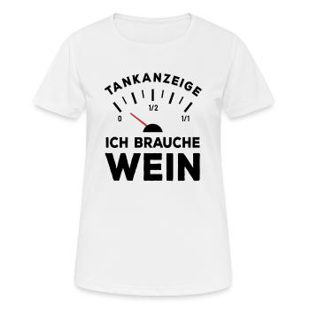 Tank leer - Ich brauche Wein - Sauf Spruch - Frauen T-Shirt atmungsaktiv - Weiß - Vorne - AI Model Female 172 dark (172cm)