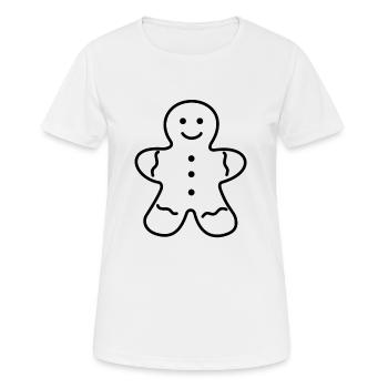 Lebkuchenmann, Lebkuchen Naschen - Frauen T-Shirt atmungsaktiv - Weiß - Vorne - AI Model Female 172 dark (172cm)