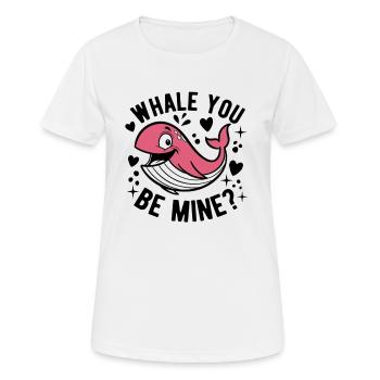 Whale you be mine? Valentine's Day Geschenk - Frauen T-Shirt atmungsaktiv - Weiß - Vorne - AI Model Female 172 dark (172cm)