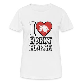 J’aime hobby cheval - Coeur - Hobby - T-shirt respirant Femme - blanc - Devant - AI Model Female 172 dark (172cm)
