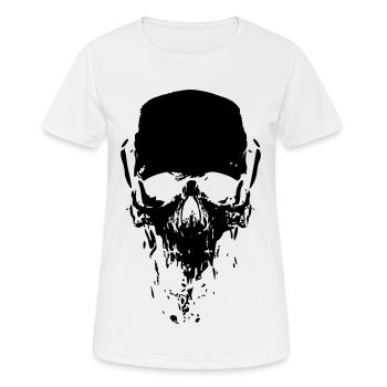 Tête de mort - T-shirt respirant Femme - blanc - Devant - AI Model Female 172 dark (172cm)