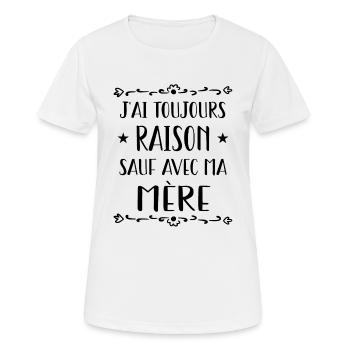 je t aime ou un truc dans le genre - T-shirt respirant Femme - blanc - Devant - AI Model Female 172 dark (172cm)