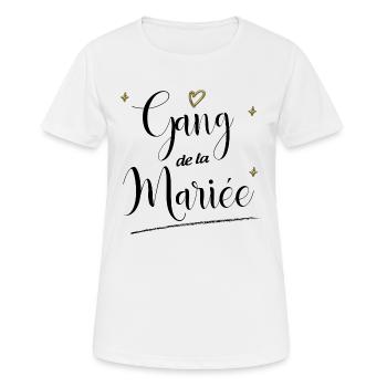 Gang De La Mariée Cadeau Noce Témoins - T-shirt respirant Femme - blanc - Devant - AI Model Female 172 dark (172cm)