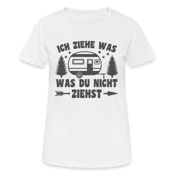 Ich ziehe was was du nicht ziehst Wohnwagen Camper - Frauen T-Shirt atmungsaktiv - Weiß - Vorne - AI Model Female 172 dark (172cm)