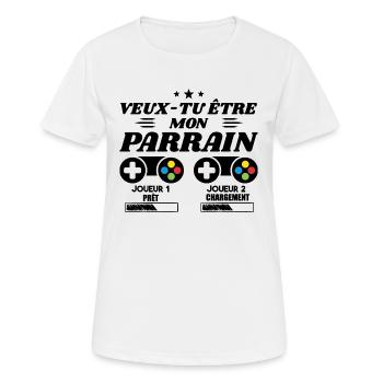 Do you want to be my godfather, Gamer godfather request - Women's Breathable T-Shirt - white - Front - AI Model Female 172 dark (172cm)
