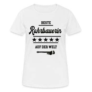 Rohrbauerin Beste Meisterin Chefin Rohrbauer Frau - Frauen T-Shirt atmungsaktiv - Weiß - Vorne - AI Model Female 172 dark (172cm)
