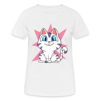 Funny Kitten Cat - Women's Breathable T-Shirt - white - Front - AI Model Female 172 dark (172cm)