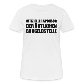 Sponsor officiel de l’Office Local des Amendes - T-shirt respirant Femme - blanc - Devant - AI Model Female 172 dark (172cm)