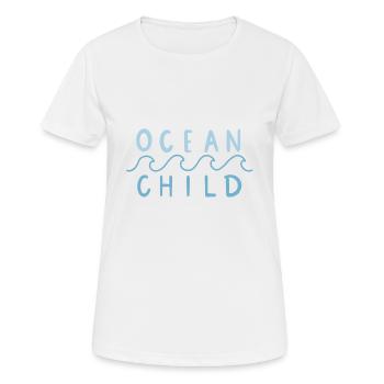 Ocean child - T-shirt respirant Femme - blanc - Devant - AI Model Female 172 dark (172cm)
