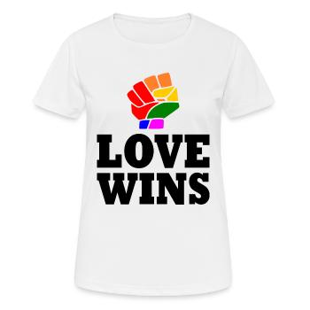 Love wins - Women's Breathable T-Shirt - white - Front - AI Model Female 172 dark (172cm)
