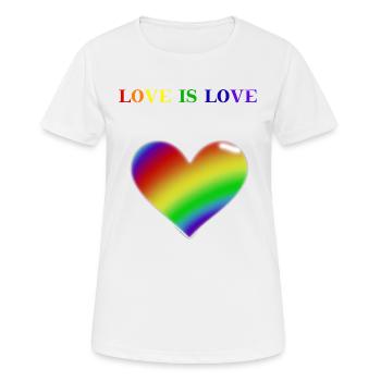 Rainbow Heart Love is love Idée cadeau LGBT - T-shirt respirant Femme - blanc - Devant - AI Model Female 172 dark (172cm)