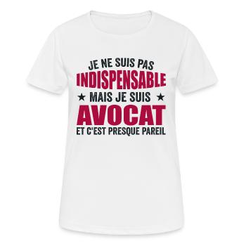 Ich bin nicht unentbehrlich, aber ich bin Anwalt - Frauen T-Shirt atmungsaktiv - Weiß - Vorne - AI Model Female 172 dark (172cm)