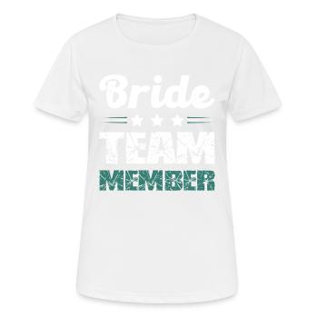 Équipe de la mariée - T-shirt respirant Femme - blanc - Devant - AI Model Female 172 dark (172cm)