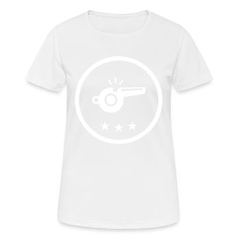 Trillerpfeife Pfeife - Frauen T-Shirt atmungsaktiv - Weiß - Vorne - AI Model Female 172 dark (172cm)
