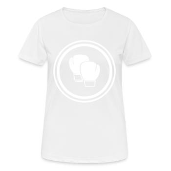 Boxhandschuhe - Frauen T-Shirt atmungsaktiv - Weiß - Vorne - AI Model Female 172 dark (172cm)
