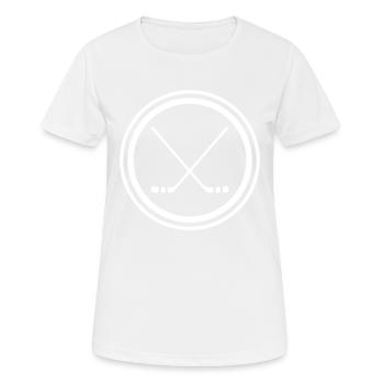 Ice hockey sticks - Women's Breathable T-Shirt - white - Front - AI Model Female 172 dark (172cm)