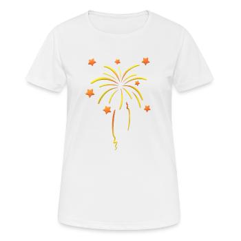 Feuerwerk Design - Frauen T-Shirt atmungsaktiv - Weiß - Vorne - AI Model Female 172 dark (172cm)