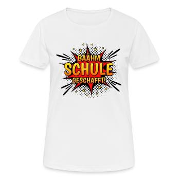Schule Geschafft Schulabsolvent Schulabgänger - Frauen T-Shirt atmungsaktiv - Weiß - Vorne - AI Model Female 172 dark (172cm)